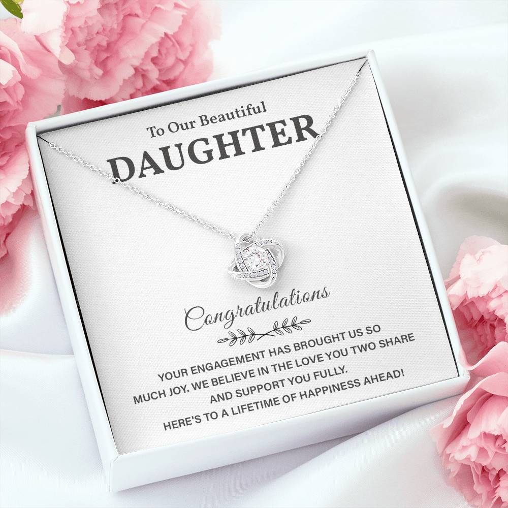 To Our Beautiful Daughter Engagement Necklace Gift Dad Sentimental Gift For Daughter’s Engagement Jewelry Gift For Daughter’s Engagement Daughter’s Special Day Necklace Meaningful Engagement Gift For Daughter Engagement Jewelry For Daughter