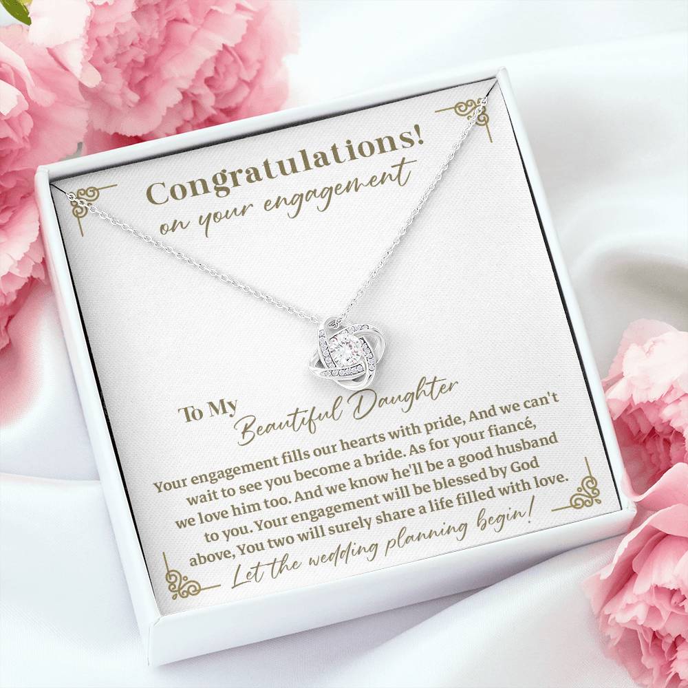 Daughter Engagement Necklace Gift – Message Card for Bride-to-Be
