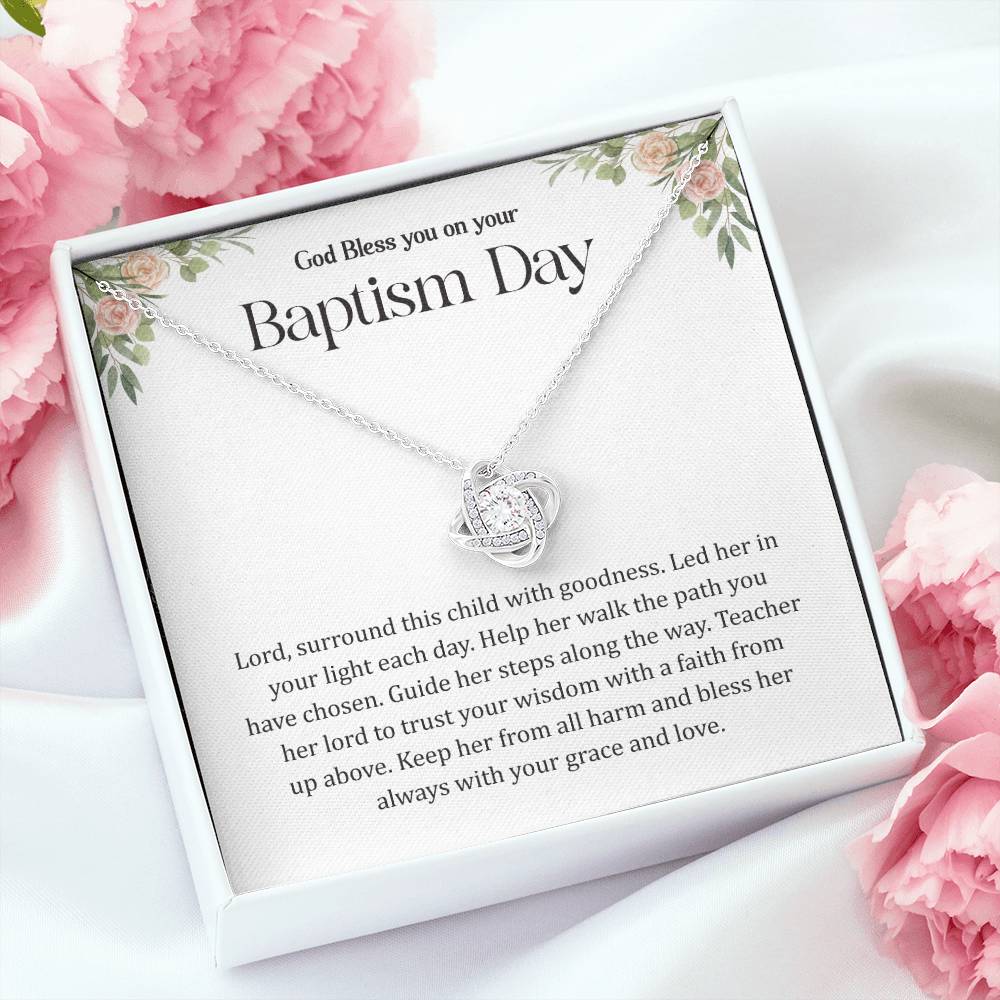 Baptism Gift Necklace for Baby Girl with Gift Box