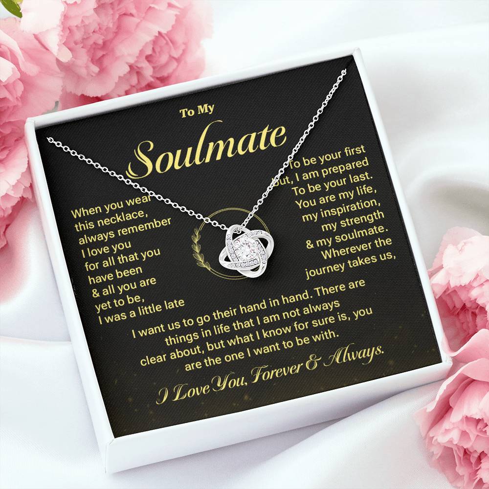 Soulmate Gift Necklace for Her – Message Card & Box