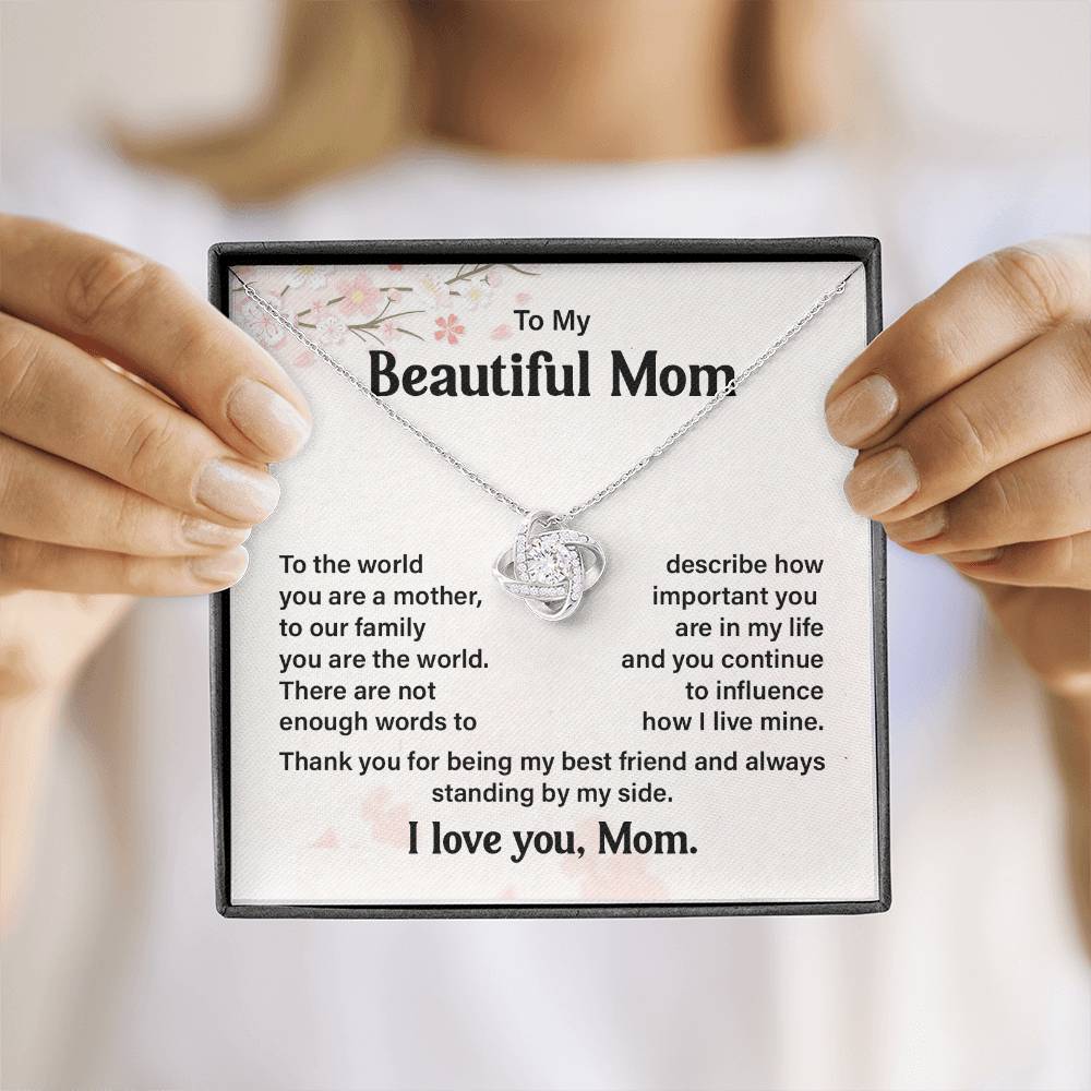 Mother Necklace Gift from Daughter – with Message Card