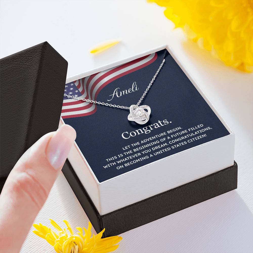 Congrats Necklace For New U.s. Citizen Ameli Necklace For New U.s. Citizen Gift For Citizenship Celebration Necklace With Citizenship Message Necklace For New U.s. Citizen Ameli Gift For Becoming A U.s. Citizen Proud U.s. Citizen Jewelry