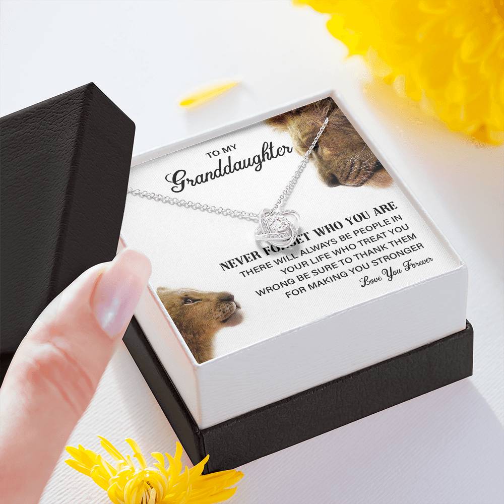 Granddaughter Necklace Gift with Lion Message Card