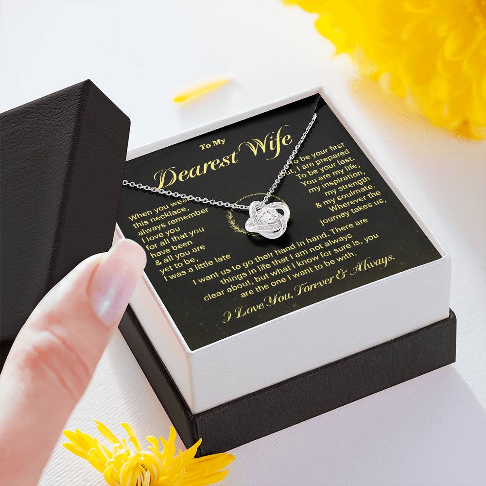 Dearest Wife Necklace Gift with Message Card