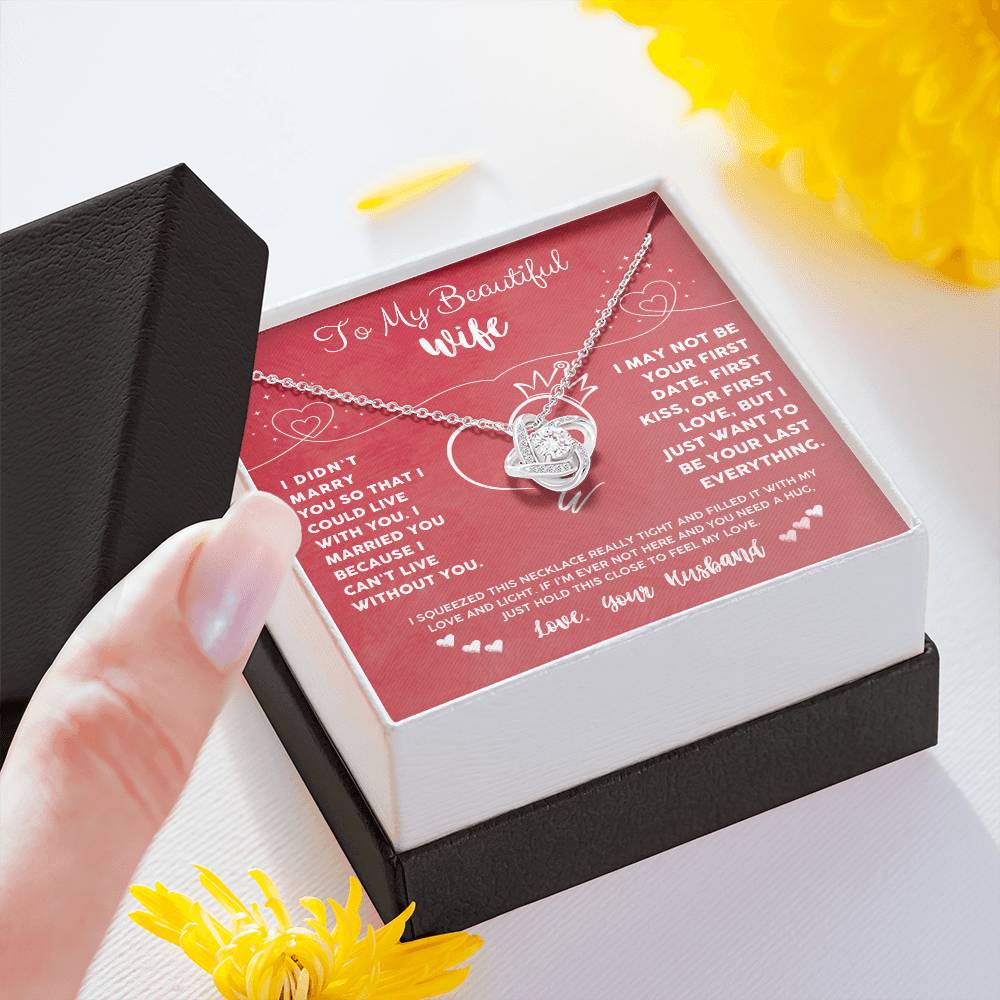 Wife Necklace Gift from Husband with Love Message Card