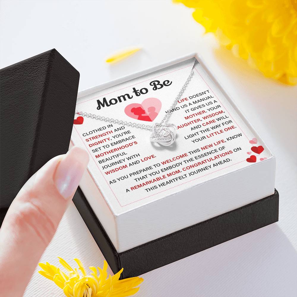 Mom to Be Necklace Gift with Heartfelt Card