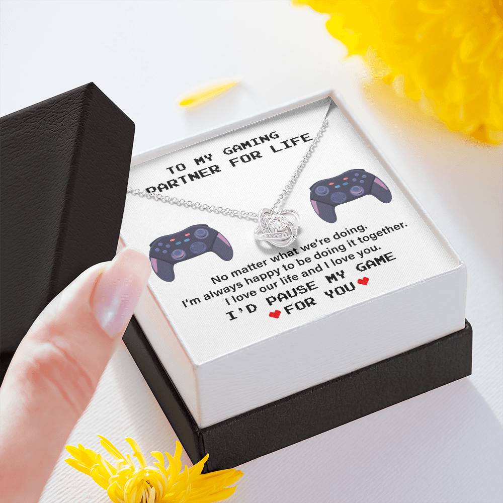 Gaming Partner Necklace Gift with Love Message Card