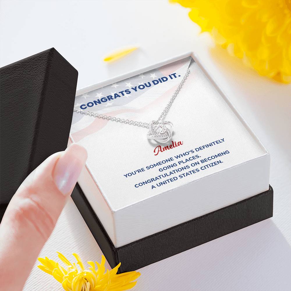 Congrats Necklace For New U.s. Citizen Amelia Necklace For New U.s. Citizen Proud U.s. Citizen Jewelry Necklace For Official U.s. Citizen Gift For U.s. Citizenship Celebration Necklace With Message For U.s. Citizen Necklace For Naturalization Ceremony