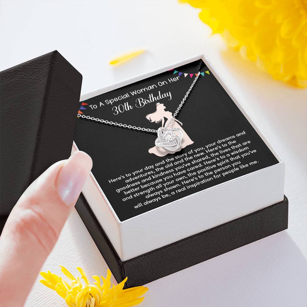 30th Birthday Gift for Her – Necklace with Inspirational Message Card
