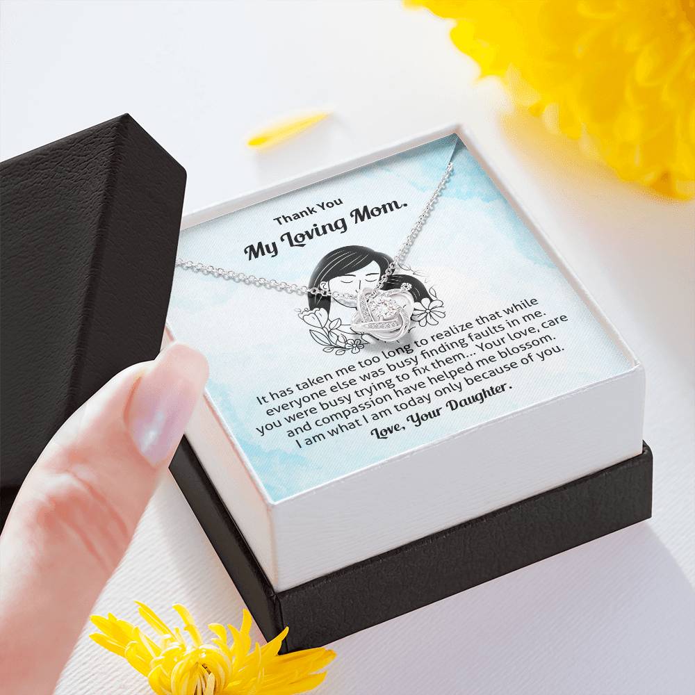 Thank You Mom Necklace Gift from Daughter Card