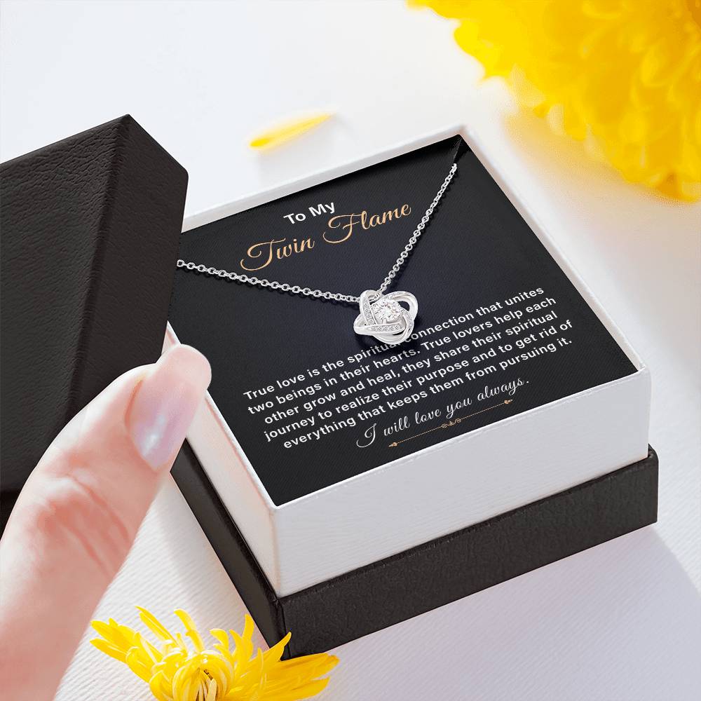 Twin Flame Necklace Gift for Soulmate With Message Card