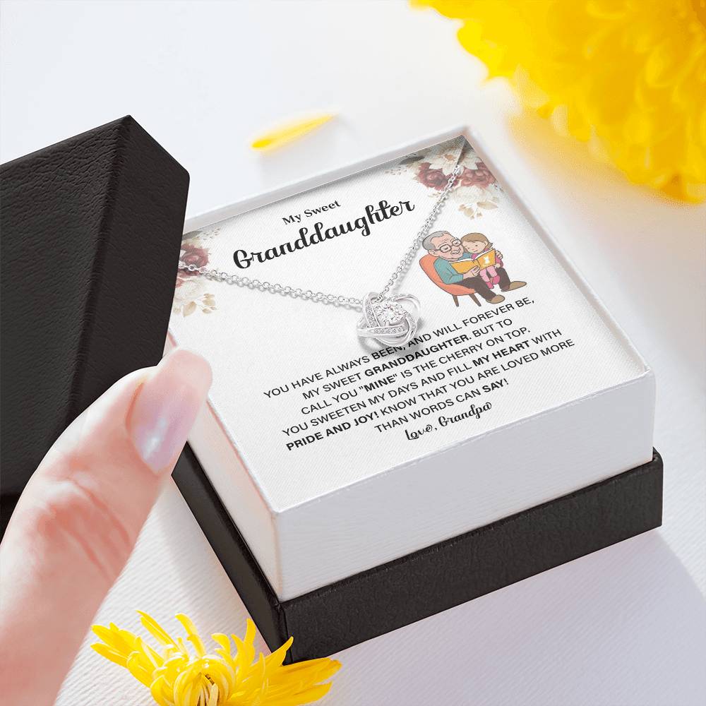 Granddaughter Necklace Gift from Grandpa with Box
