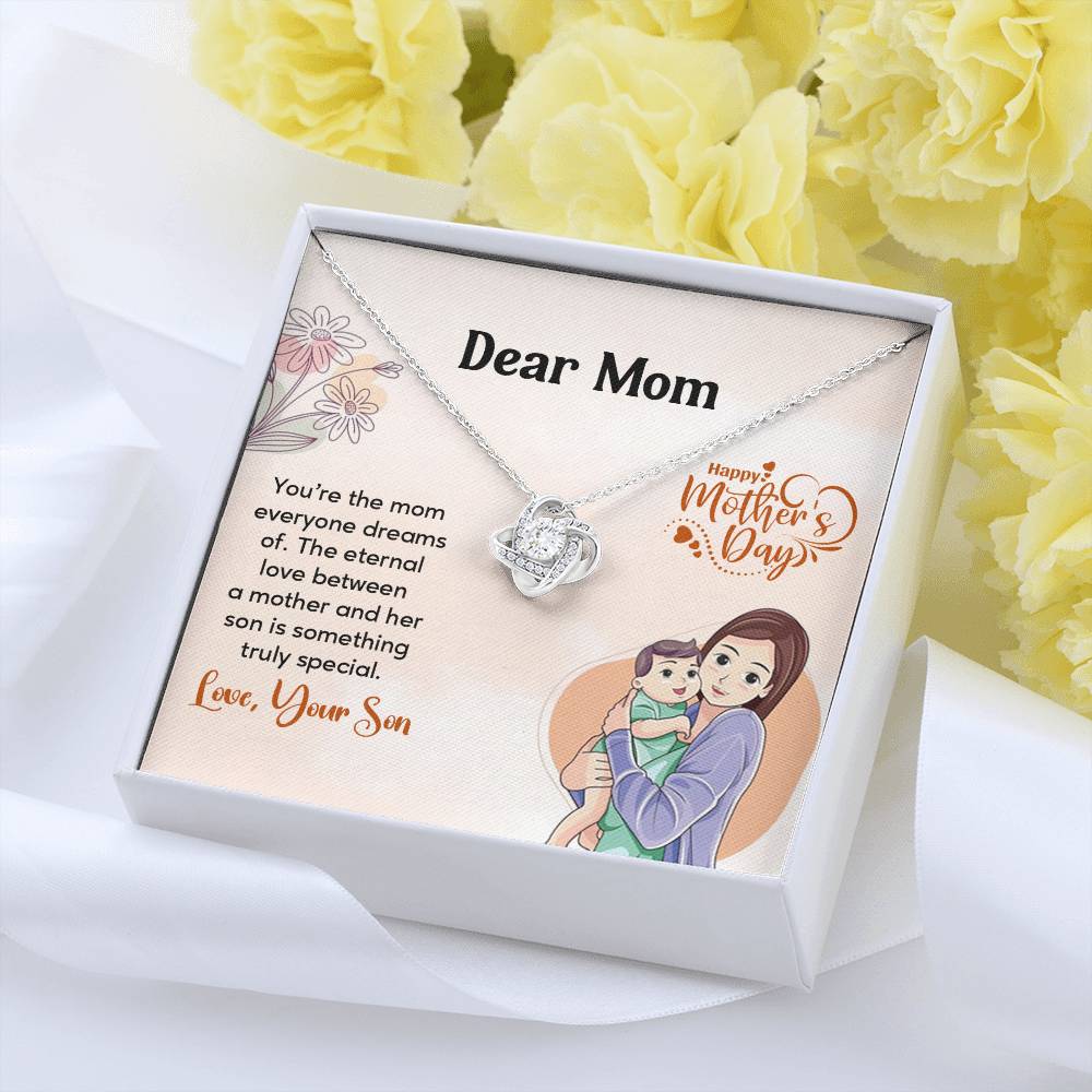 Dear Mom, Heartfelt Necklace For Love Loving Jewelry For Mother's Day Sentimental Necklace For Connection Loving Pendant For A Mother-son Bond Special Pendant Special Necklace Thoughtful Necklace For Love