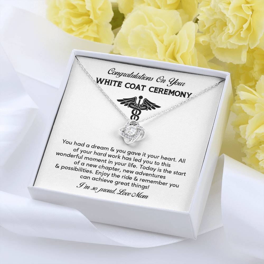 Congratulations On Your White Coat Ceremony Necklace White Coat Ceremony Necklace Gift Congratulations White Coat Ceremony Jewelry White Coat Graduation Necklace Gift New Adventures Necklace Gift  Proud Of You Mom Gift Necklace