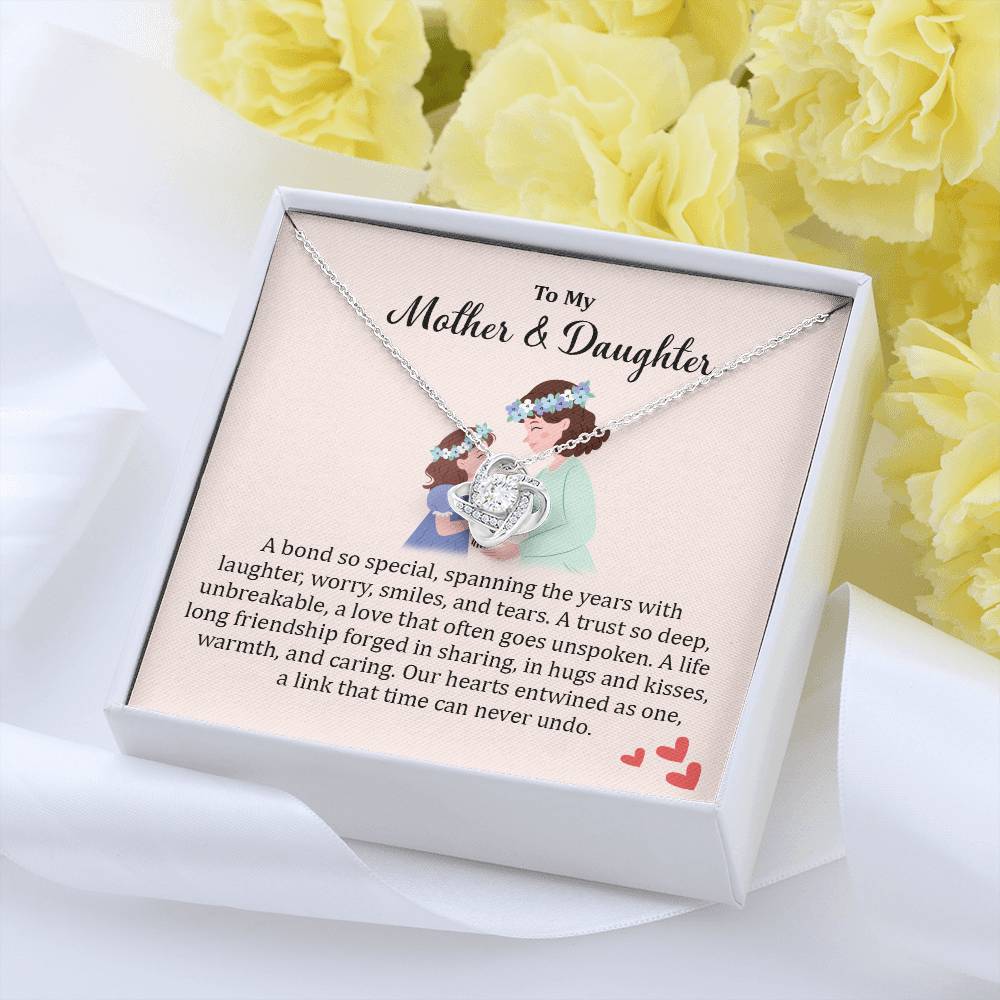 Mother & Daughter Gift Necklace with Meaningful Card