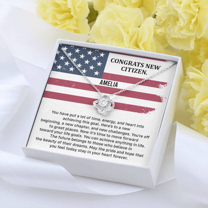 Congrats Necklace For New U.s. Citizen Amelia Necklace For New U.s. Citizen Necklace With Citizenship Message Gift For Citizenship Milestone Necklace For Official U.S Citizen Gift For American Citizenship Success Necklace For US Naturalization Celebration