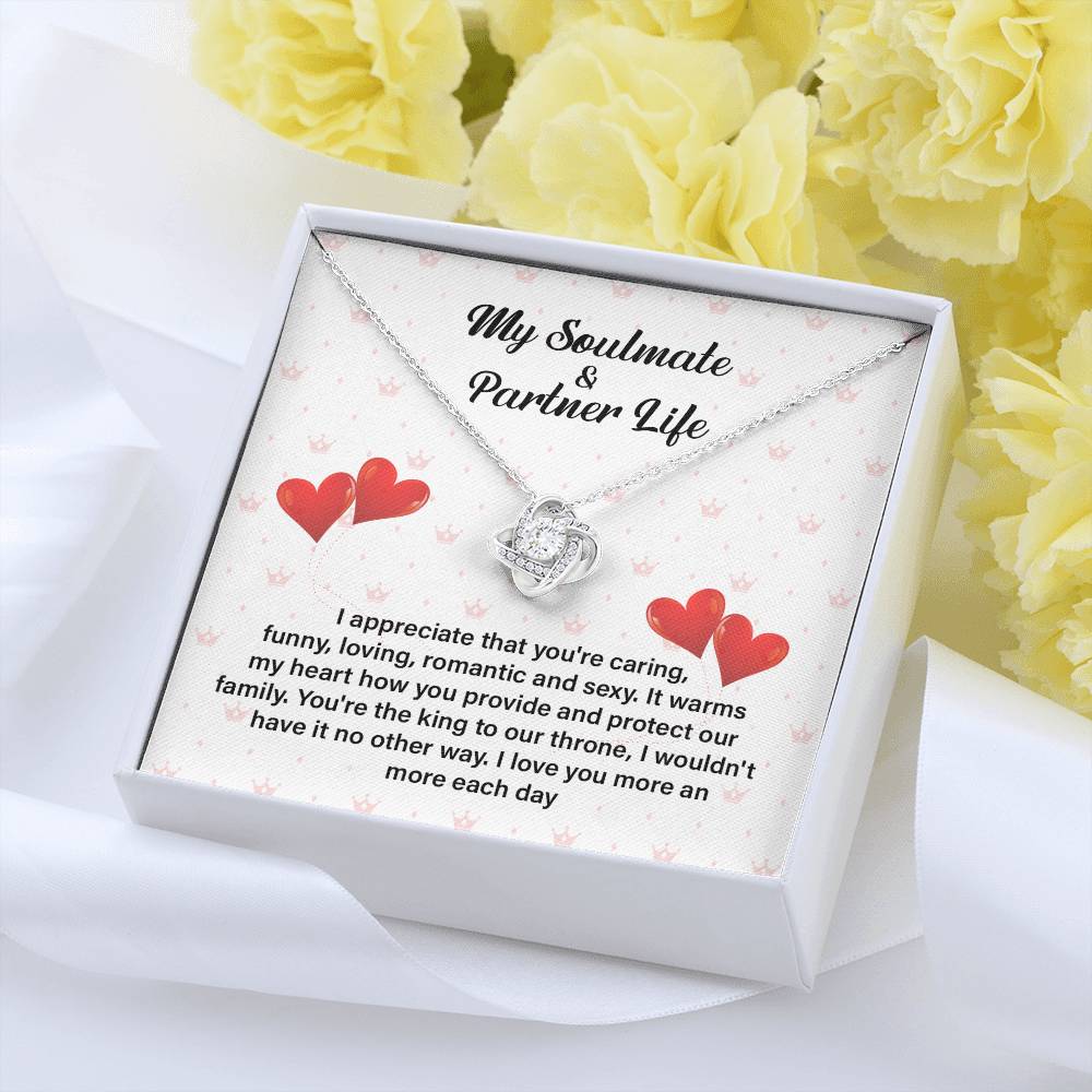 Soulmate Partner Necklace for Husband with Love Quote