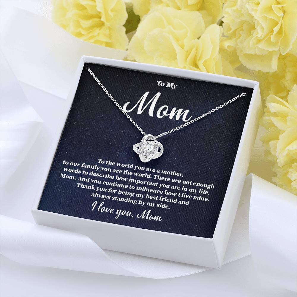 To My Mom Necklace Gift – You Are the World Message Card