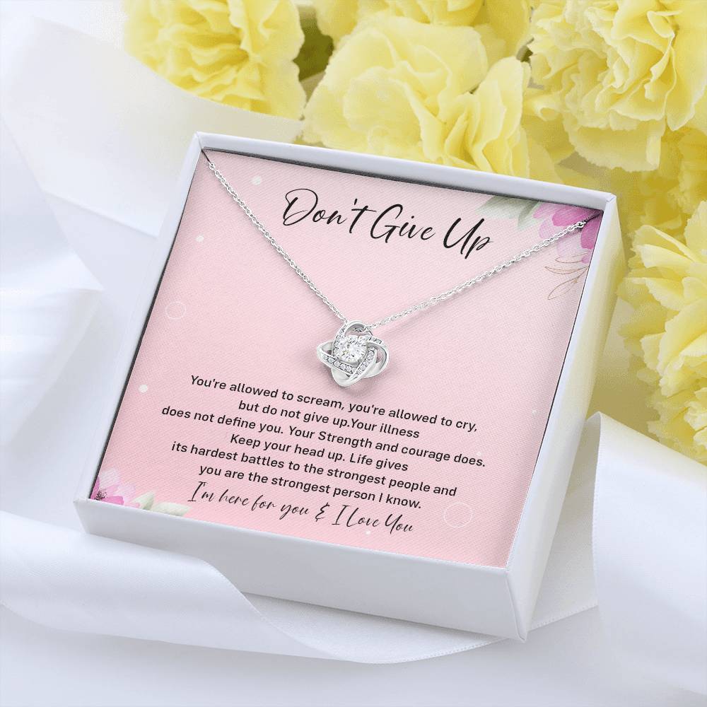 Don't Give Up Strength And Courage Necklace Don't Give Up Necklace Supportive Gift For Fighter You Are Strong Necklace Life's Battles Necklace Emotional Connection Necklace Love And Support Necklace Motivational Jewelry Breast Cancer Necklace For Soulmate