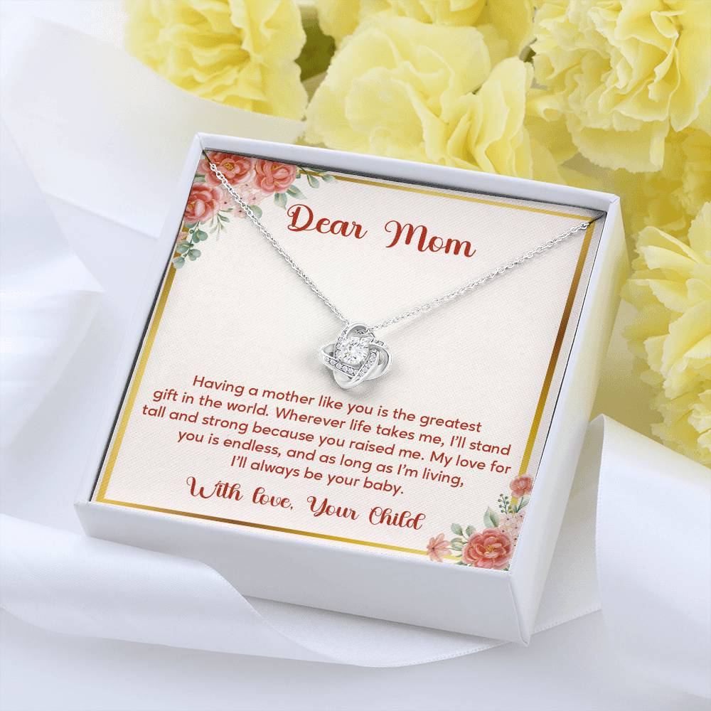 Dear Mom, Elegant Jewelry For A Cherished Bond Thoughtful Necklace For Love And Support Loving Pendant Sentimental Jewelry Loving Gift For A Cherished Heart Thank You Pendant Loving Pendant For Support Strong Jewelry For Her