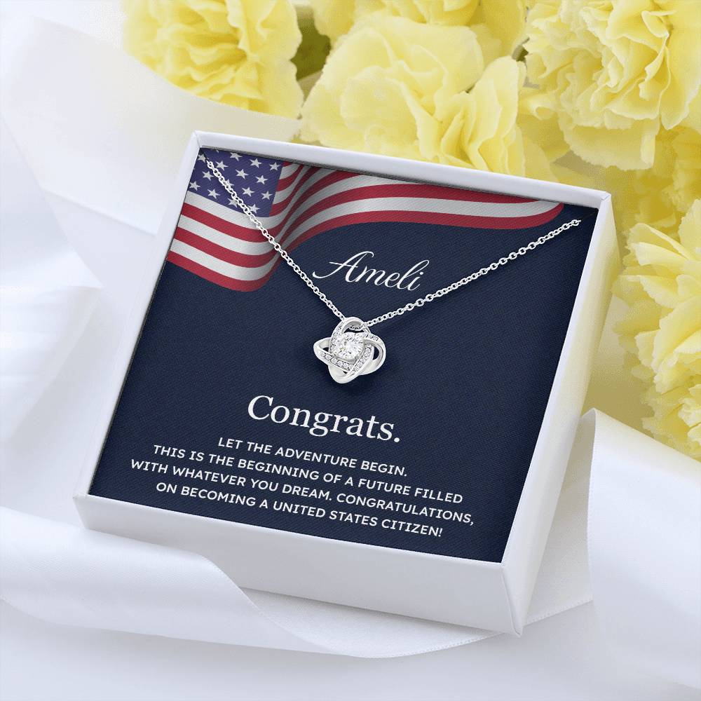 Congrats Necklace For New U.s. Citizen Ameli Necklace For New U.s. Citizen Gift For Citizenship Celebration Necklace With Citizenship Message Necklace For New U.s. Citizen Ameli Gift For Becoming A U.s. Citizen Proud U.s. Citizen Jewelry