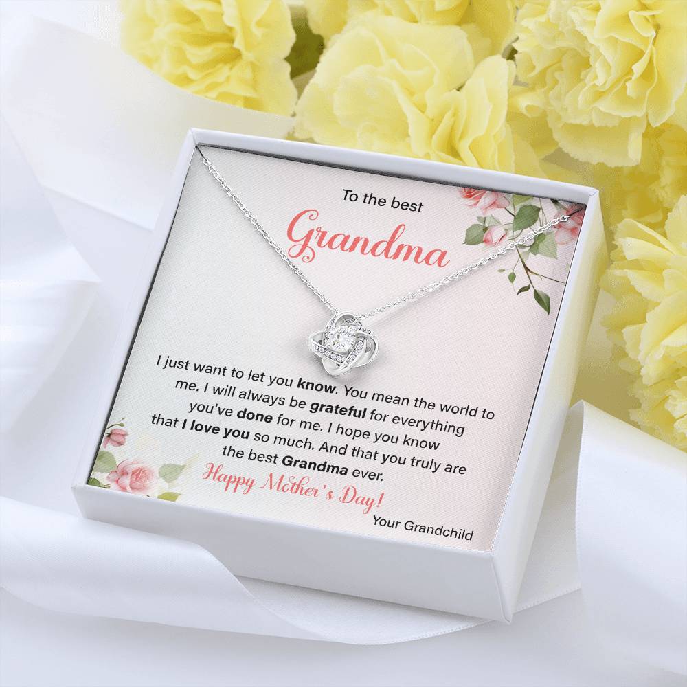 To The Best Grandma Grandmother Appreciation Necklace Love From Grandchild Gift Happy Mother’s Day For Her Sentimental Grandma Necklace Heartfelt Message For Old Lady Thank You Gift Gift For Special Person