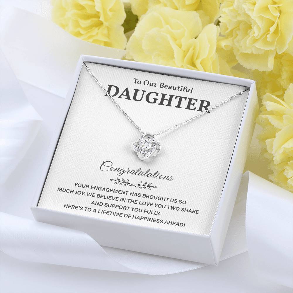 To Our Beautiful Daughter Engagement Necklace Gift Dad Sentimental Gift For Daughter’s Engagement Jewelry Gift For Daughter’s Engagement Daughter’s Special Day Necklace Meaningful Engagement Gift For Daughter Engagement Jewelry For Daughter