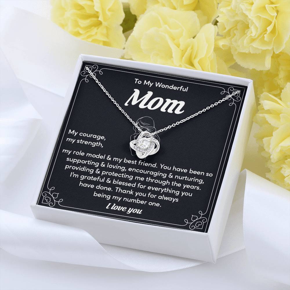 To My Wonderful Mom, Wonderful Mom Pendant Heartfelt Necklace For Her Sweet Pendant Thank You Gift For Support To My Best Friend Mom Jewelry Special Pendant For A Supportive Mom Sentimental Jewelry Thoughtful Necklace