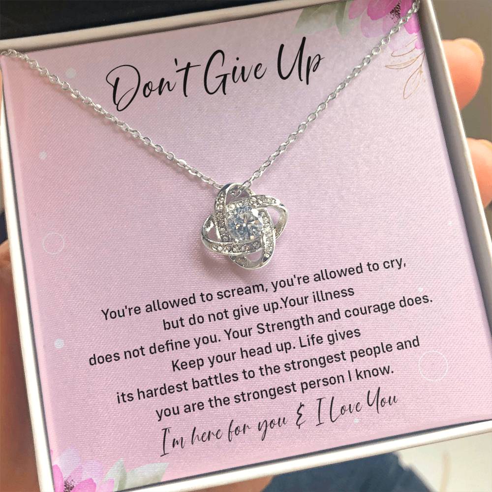 Don't Give Up Strength And Courage Necklace Don't Give Up Necklace Supportive Gift For Fighter You Are Strong Necklace Life's Battles Necklace Emotional Connection Necklace Love And Support Necklace Motivational Jewelry Breast Cancer Necklace For Soulmate