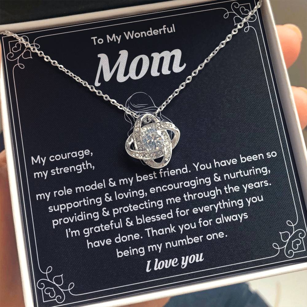 To My Wonderful Mom, Wonderful Mom Pendant Heartfelt Necklace For Her Sweet Pendant Thank You Gift For Support To My Best Friend Mom Jewelry Special Pendant For A Supportive Mom Sentimental Jewelry Thoughtful Necklace