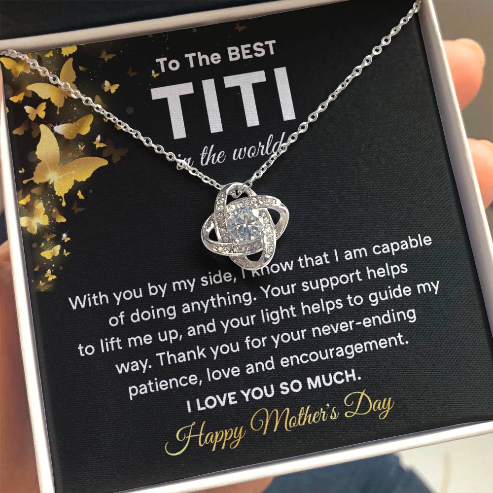 To The Best Titi Necklace Of Endless Love For Her Thank You For Everything Gift Celebrating An Amazing Day Forever My Titi Necklace Inspiration Necklace Loving Titi Mother’s Day Gift Heartfelt Message With Necklace Gift