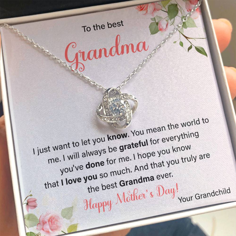 To The Best Grandma Grandmother Appreciation Necklace Love From Grandchild Gift Happy Mother’s Day For Her Sentimental Grandma Necklace Heartfelt Message For Old Lady Thank You Gift Gift For Special Person