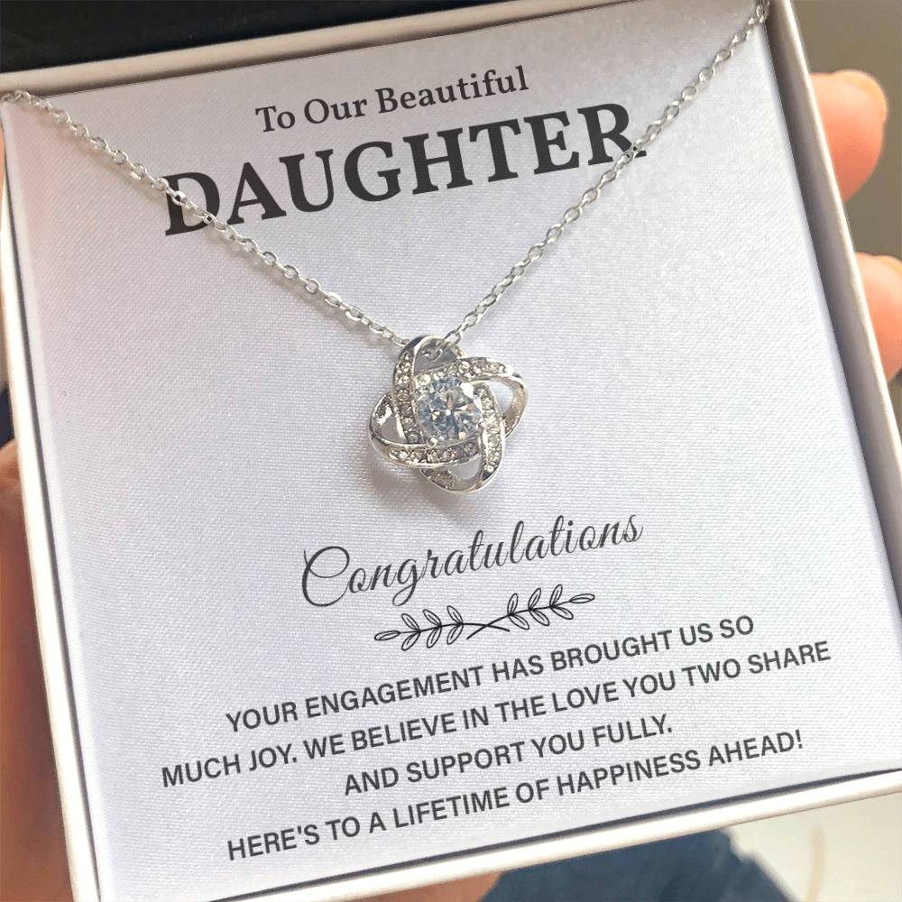 To Our Beautiful Daughter Engagement Necklace Gift Dad Sentimental Gift For Daughter’s Engagement Jewelry Gift For Daughter’s Engagement Daughter’s Special Day Necklace Meaningful Engagement Gift For Daughter Engagement Jewelry For Daughter