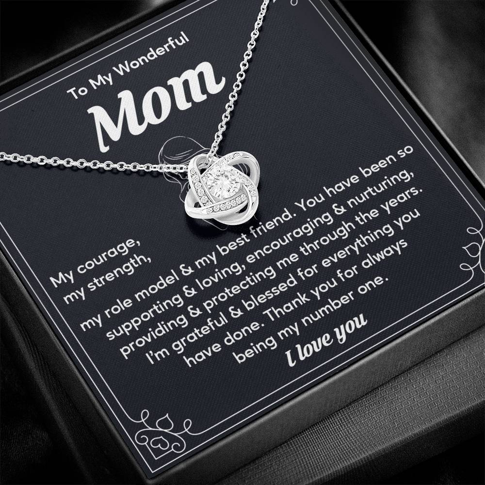 To My Wonderful Mom, Wonderful Mom Pendant Heartfelt Necklace For Her Sweet Pendant Thank You Gift For Support To My Best Friend Mom Jewelry Special Pendant For A Supportive Mom Sentimental Jewelry Thoughtful Necklace