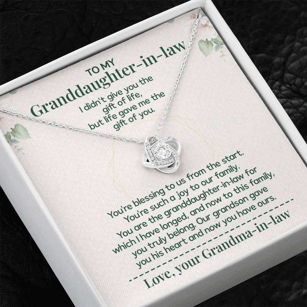 To My Granddaughter-in-law - Necklace Gift Family Is Made From Love, Not Genes Thank You For Making My Grandson Feel Complete Heartfelt Jewelry To Celebrate Our Family Bond Heartfelt Jewelry For Granddaughter-in-law Love And Family Necklace Gift
