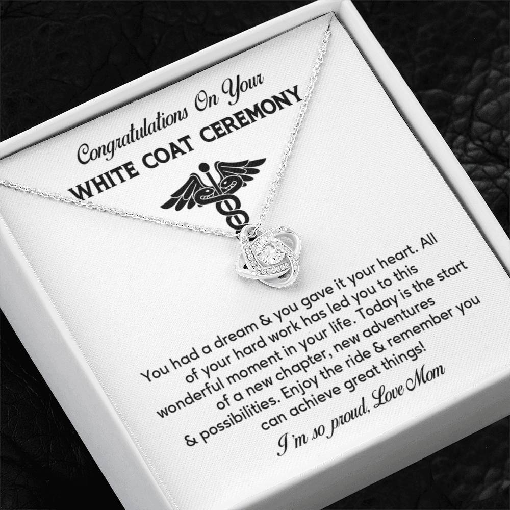 Congratulations On Your White Coat Ceremony Necklace White Coat Ceremony Necklace Gift Congratulations White Coat Ceremony Jewelry White Coat Graduation Necklace Gift New Adventures Necklace Gift  Proud Of You Mom Gift Necklace