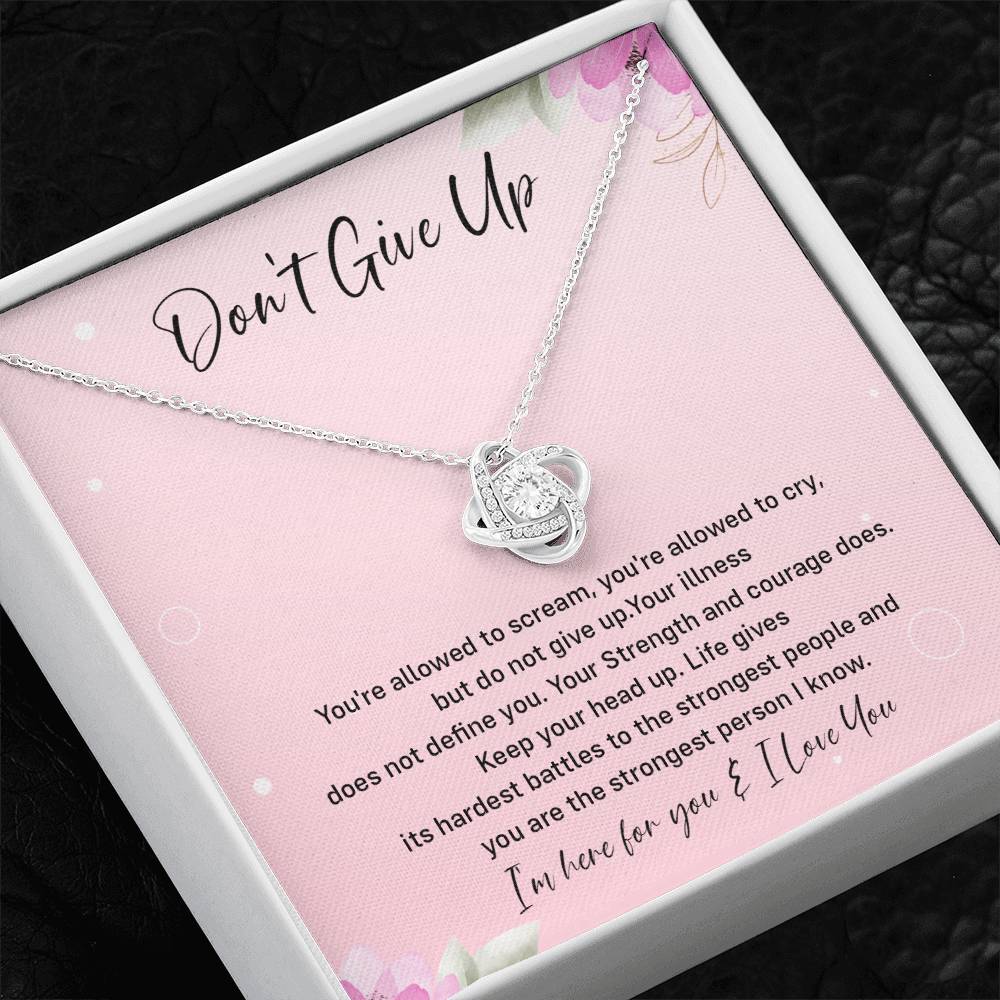 Don't Give Up Strength And Courage Necklace Don't Give Up Necklace Supportive Gift For Fighter You Are Strong Necklace Life's Battles Necklace Emotional Connection Necklace Love And Support Necklace Motivational Jewelry Breast Cancer Necklace For Soulmate