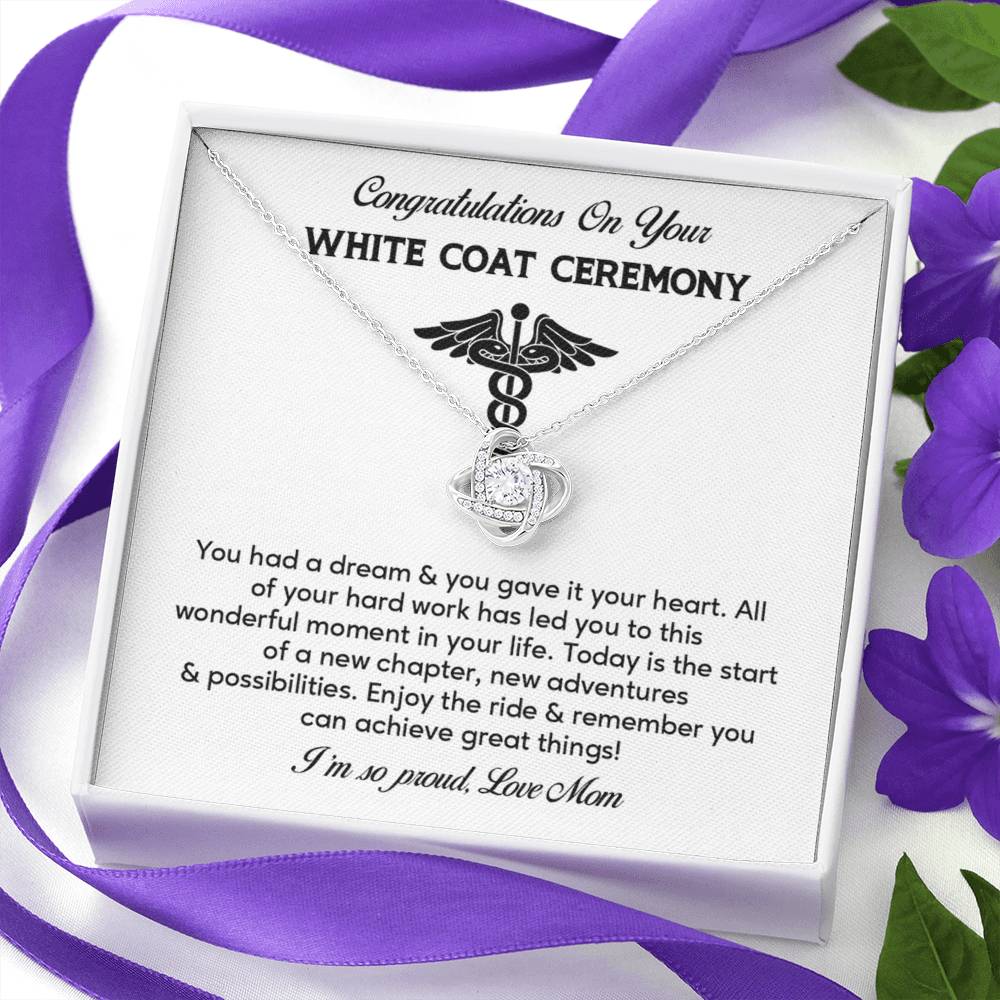 Congratulations On Your White Coat Ceremony Necklace White Coat Ceremony Necklace Gift Congratulations White Coat Ceremony Jewelry White Coat Graduation Necklace Gift New Adventures Necklace Gift  Proud Of You Mom Gift Necklace