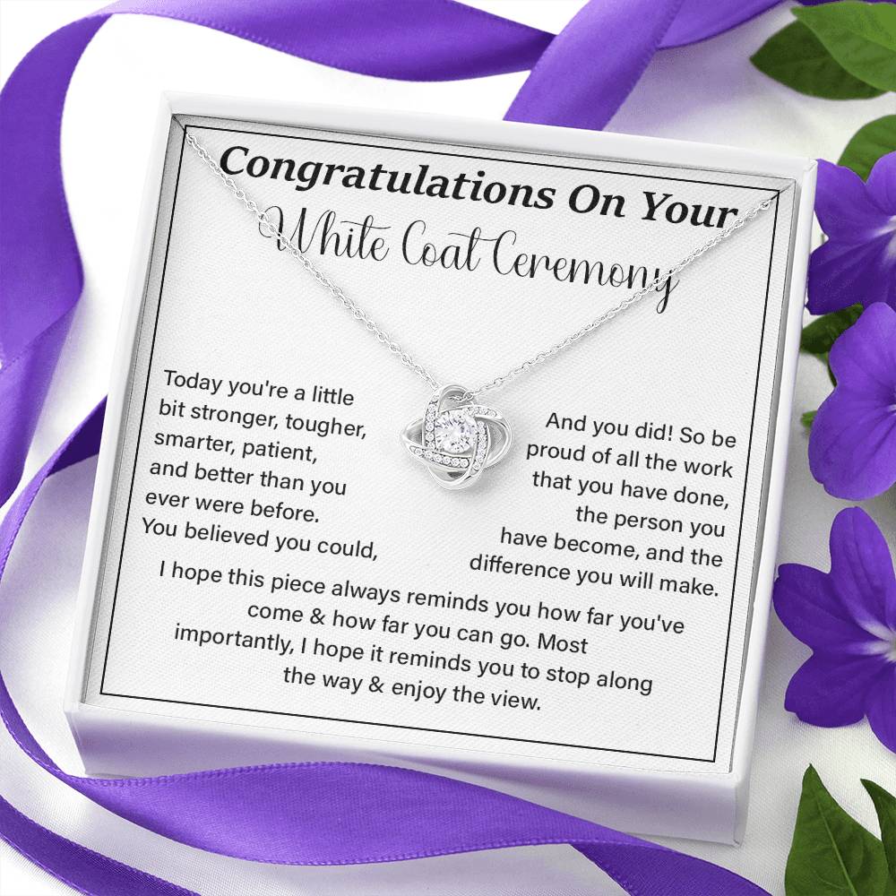 Congratulations On Your White Coat Ceremony Enjoy The View Necklace Best Wishes Necklace Personal Growth Jewelry  Motivational Jewelry Daily Inspiration Necklace Meaningful Gift For Graduates Congratulations Necklace