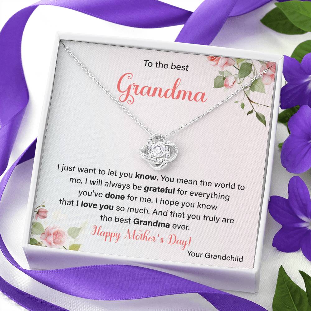 To The Best Grandma Grandmother Appreciation Necklace Love From Grandchild Gift Happy Mother’s Day For Her Sentimental Grandma Necklace Heartfelt Message For Old Lady Thank You Gift Gift For Special Person