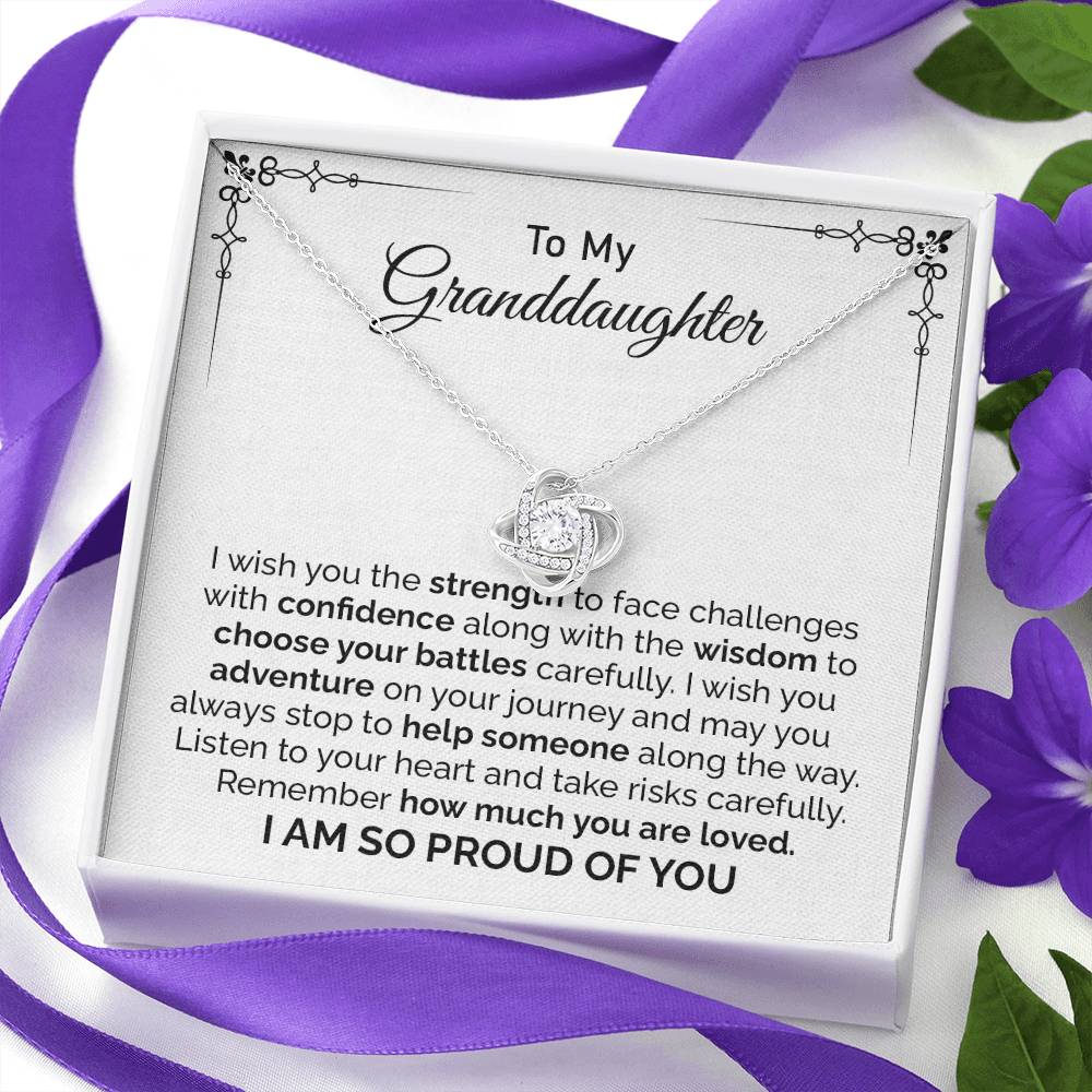 Granddaughter Necklace Gift with Proud Message Card