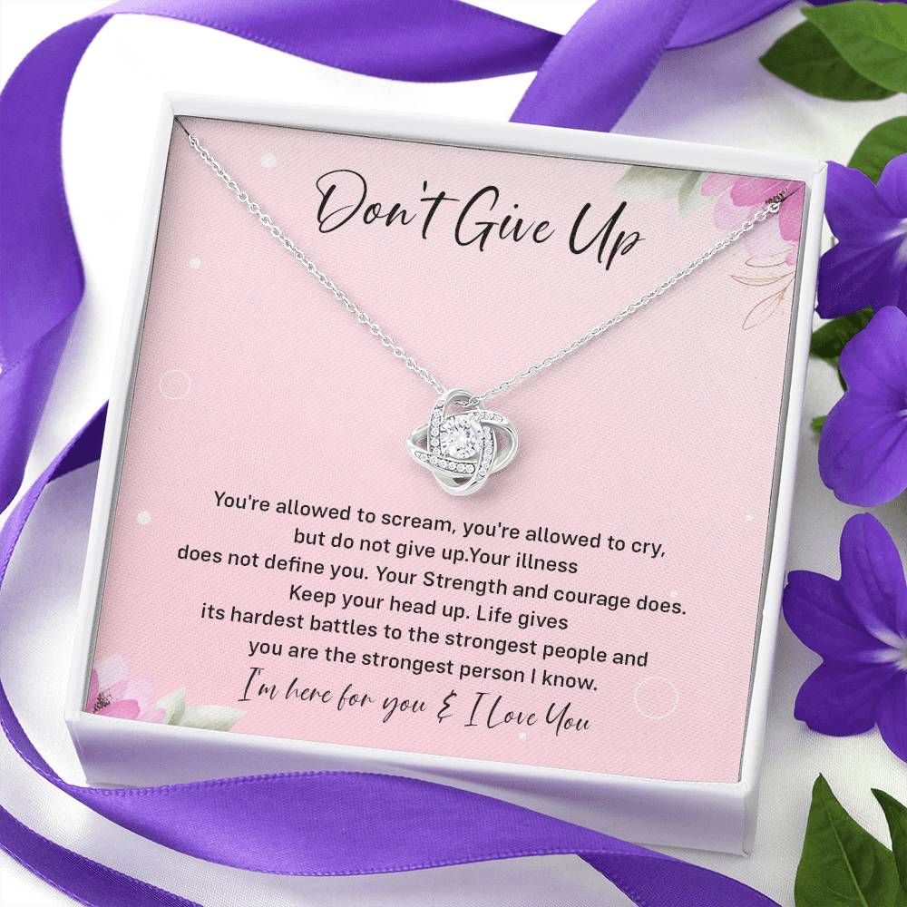 Don't Give Up Strength And Courage Necklace Don't Give Up Necklace Supportive Gift For Fighter You Are Strong Necklace Life's Battles Necklace Emotional Connection Necklace Love And Support Necklace Motivational Jewelry Breast Cancer Necklace For Soulmate