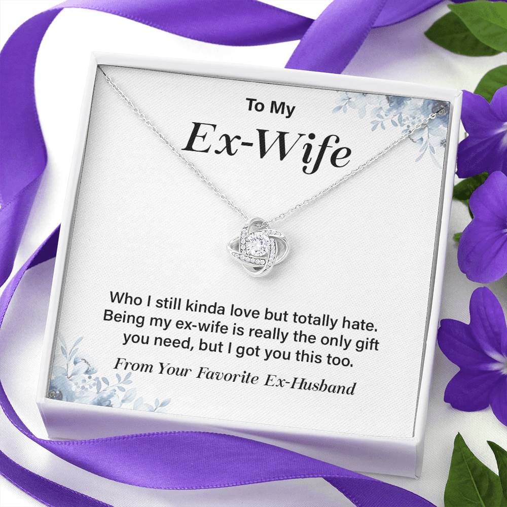 Funny Ex-Wife Necklace Gift with Message Card