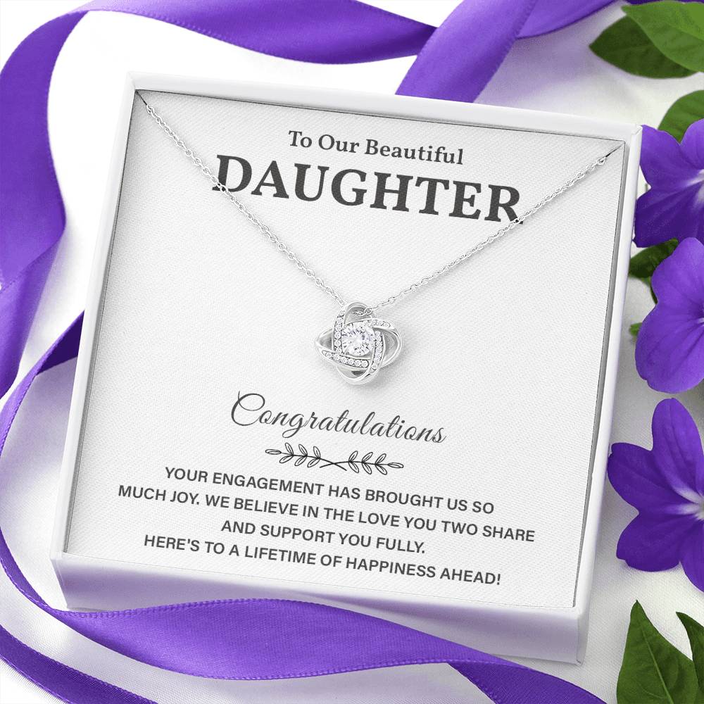 To Our Beautiful Daughter Engagement Necklace Gift Dad Sentimental Gift For Daughter’s Engagement Jewelry Gift For Daughter’s Engagement Daughter’s Special Day Necklace Meaningful Engagement Gift For Daughter Engagement Jewelry For Daughter