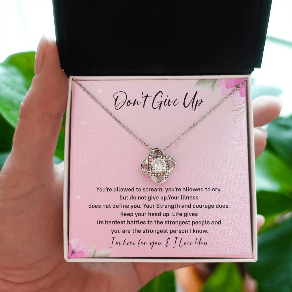 Don't Give Up Strength And Courage Necklace Don't Give Up Necklace Supportive Gift For Fighter You Are Strong Necklace Life's Battles Necklace Emotional Connection Necklace Love And Support Necklace Motivational Jewelry Breast Cancer Necklace For Soulmate