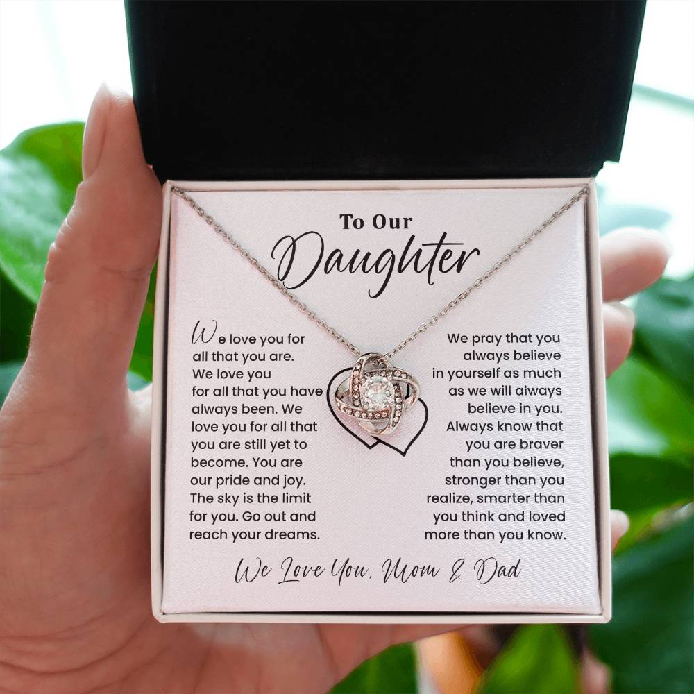 To Our Daughter Heartfelt Jewelry For Daughter Gift From Your Mom And Dad Proud Parent Gift Caring Gift For Daughter Supportive Necklace For Daughter Believe In Yourself Jewelry Daughter's Dreams Jewelry Unique Gift For Daughter Special Bond Necklace