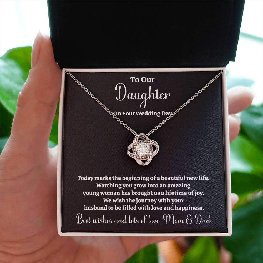 To Our Daughter On Your Wedding Day Heartfelt Wishes For A Beautiful New Life Gift From Your Mom And Dad Wedding Day Gift For Daughter New Life Celebration Jewelry Mother And Father Wedding Message Daughter's Wedding Day Jewelry Joyful Wedding Day Gift