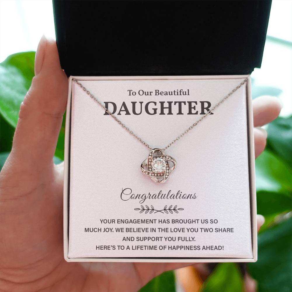 To Our Beautiful Daughter Engagement Necklace Gift Dad Sentimental Gift For Daughter’s Engagement Jewelry Gift For Daughter’s Engagement Daughter’s Special Day Necklace Meaningful Engagement Gift For Daughter Engagement Jewelry For Daughter