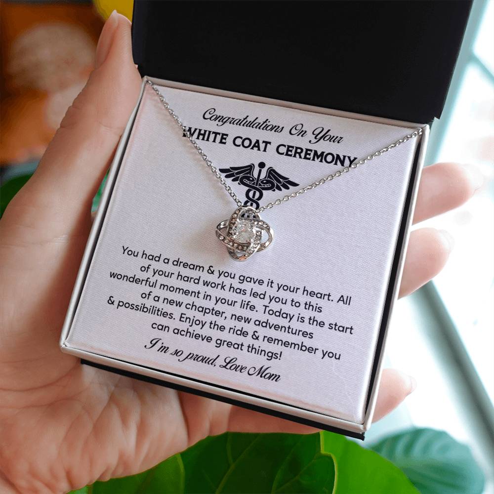 Congratulations On Your White Coat Ceremony Necklace White Coat Ceremony Necklace Gift Congratulations White Coat Ceremony Jewelry White Coat Graduation Necklace Gift New Adventures Necklace Gift  Proud Of You Mom Gift Necklace