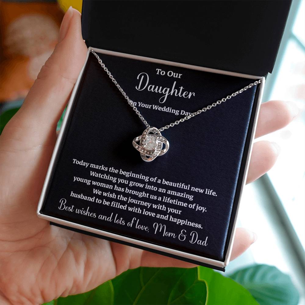 To Our Daughter On Your Wedding Day Heartfelt Wishes For A Beautiful New Life Gift From Your Mom And Dad Wedding Day Gift For Daughter New Life Celebration Jewelry Mother And Father Wedding Message Daughter's Wedding Day Jewelry Joyful Wedding Day Gift